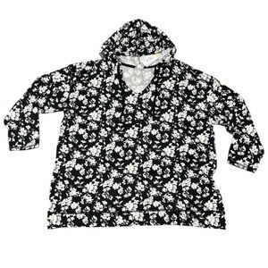 LuLaRoe Black and White Floral Eliza Hoodie
